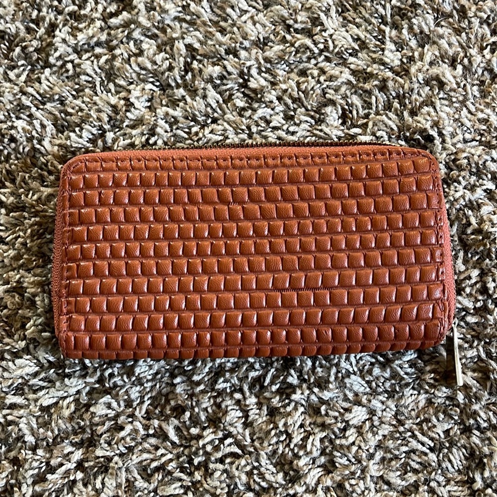 burnt orange clutch / wallet